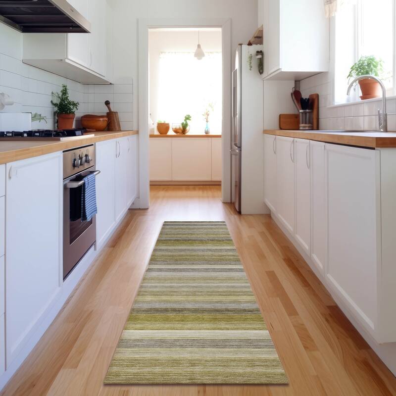 Premium Washable Super Soft Ombre Stripes Mayfield Rug - Wheat - 2' 3" x 7' 6" - Runner
