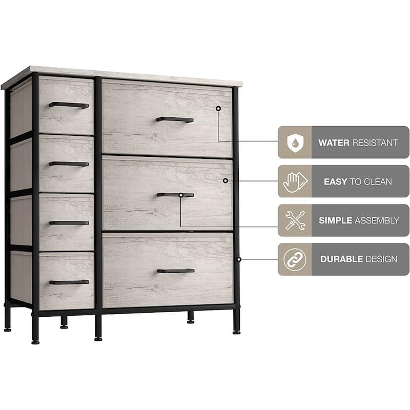 Dresser w/ 7 Drawers - Furniture Storage Tower Unit for Home, Bedroom