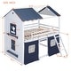 preview thumbnail 40 of 62, Roomfitters Twin-Size Bunk Wood House Bed with Elegant Windows, Sills, Tent, Sturdy Wooden Frame, Charming and Functional Design