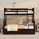 preview thumbnail 4 of 15, Artsy Twin-Over-Full Bunk Bed with Ladders and Two Storage Drawers, Maximized space, Solid Construction, Espresso