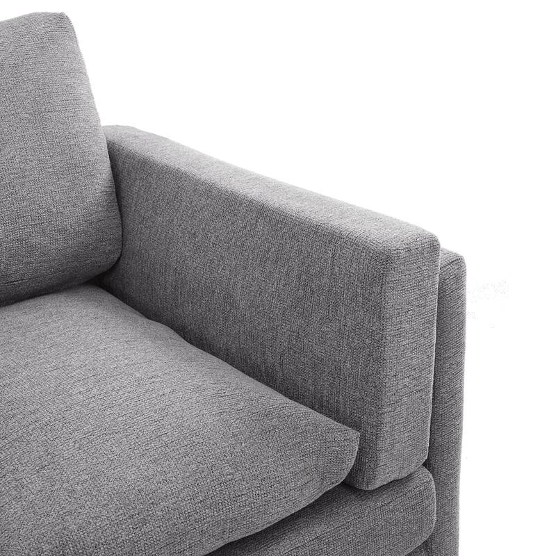 Modern 3-seater Sofa 79.5" Sofa Couch Upholstered Sofa with Dual-layer Seat Cushions for Living Room