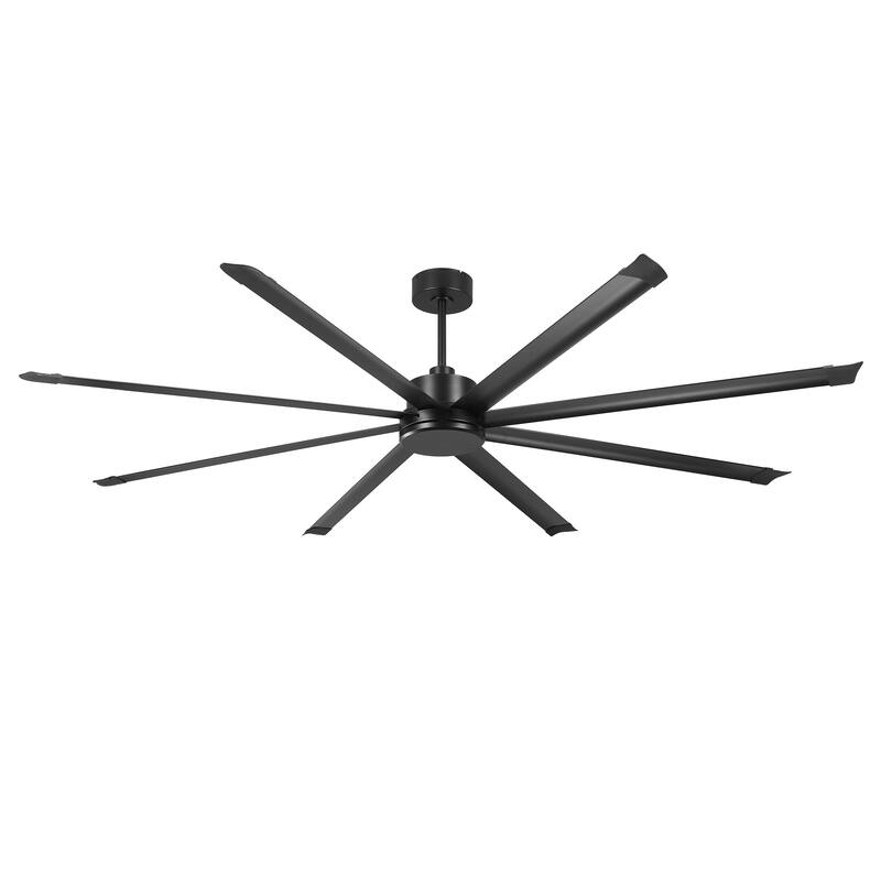 100-inch Black Extra Large Industrial 8 Aluminum Blades High Ceiling Fans with remote control - 99.8" W x 23.62" H
