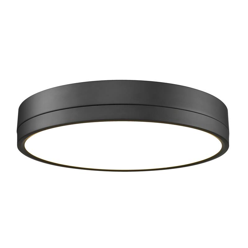 Z-Lite 1006F16-LED Algar 16" Wide LED Flush Mount Drum Ceiling Fixture - Matte Black