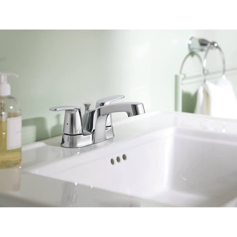 Moen 499525 Chateau 1.2 GPM Centerset Bathroom Faucet with Pop-Up - Polished Chrome