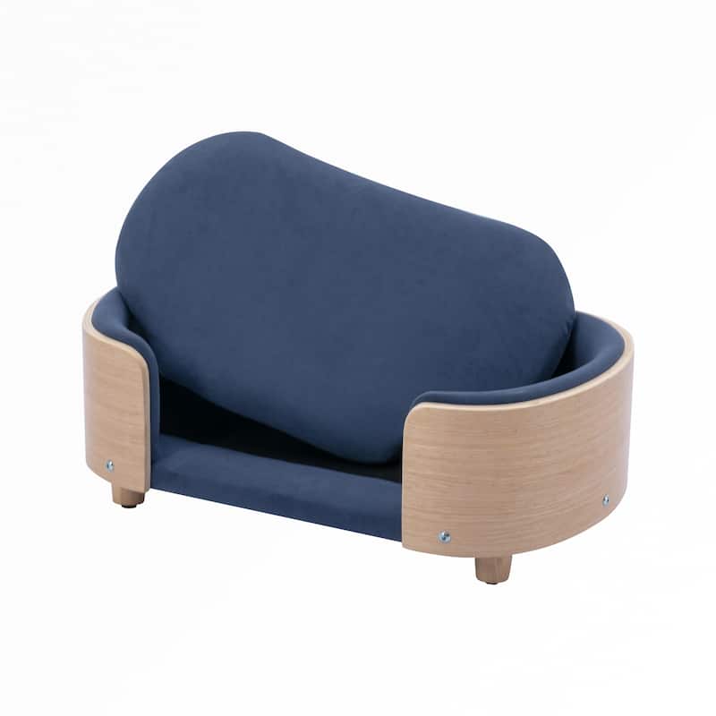Dog Bed Pet Sofa With Solid Wood legs and Bent Wood Back,Small Size
