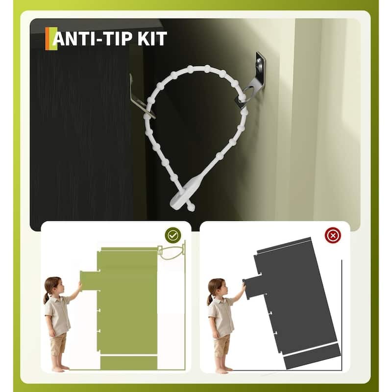 5-Drawer Dresser for Bedroom with Charging Station & RGB Lights