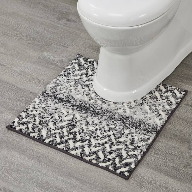 Better Trends 100% Micro Polyester 4&5 Pc Bathroom Rug Set-Casablanca Collection with Chevron Pattern, Machine Washable Bath Mat