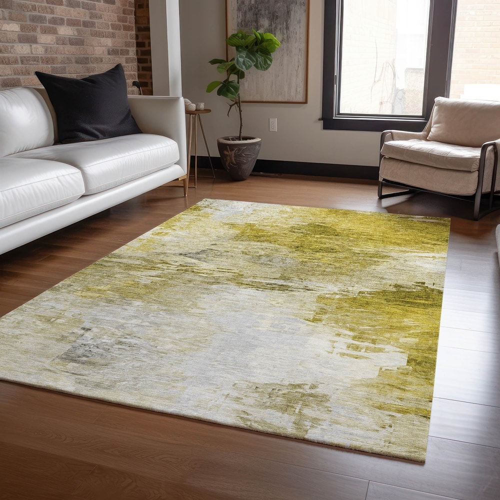 Machine Washable Indoor/ Outdoor Chantille Abstract Ombre Rug