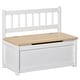 preview thumbnail 1 of 6, 2-in-1 Kids Wooden Toy Storage Bench with Safety Pneumatic Rod