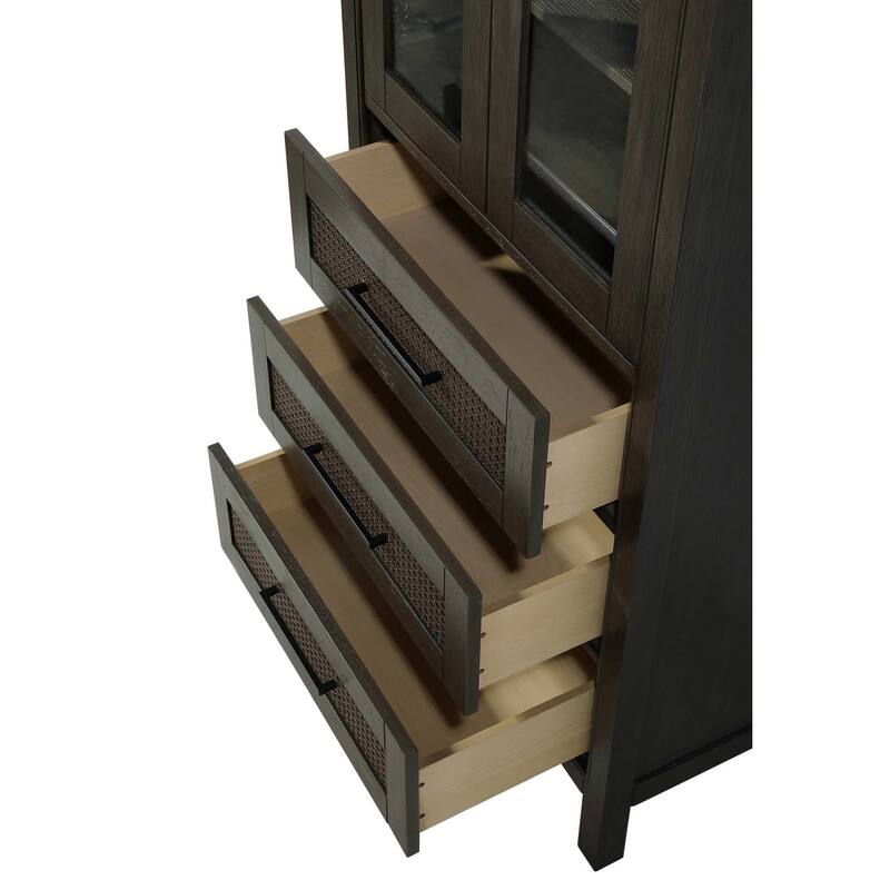 Winslow 16-28 Inch Bath Storage Glass Cabinet