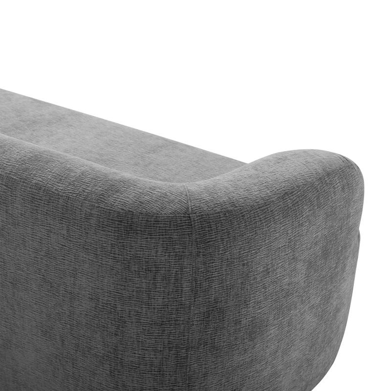 Boneless Couch Upholstered Sofa with Pillows, Gray 3-Seater Sofa Couch Settee Couch for Living Room