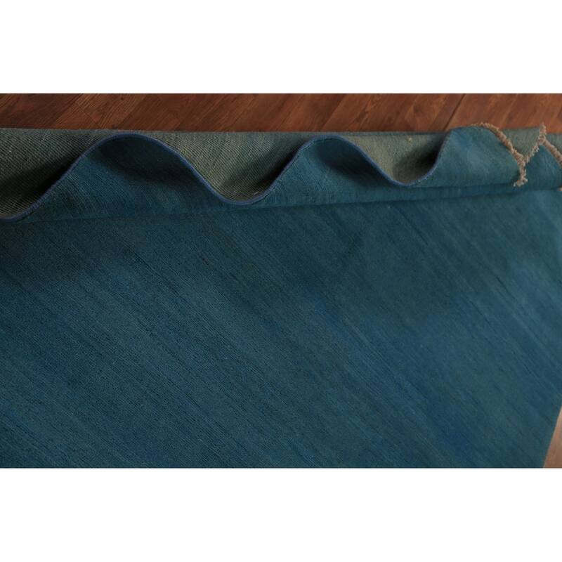 Blue Gabbeh Modern Area Rug Handmade Oriental Blue Wool Carpet - 5'6" x 7'10"