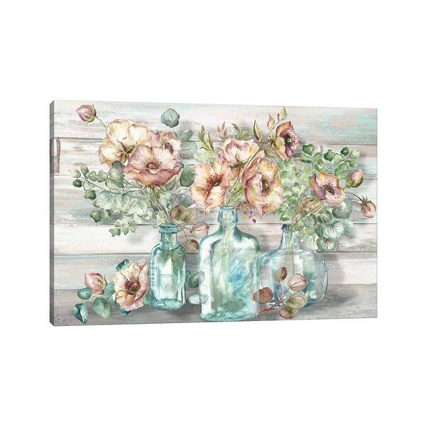 slide 2 of 6, iCanvas "Blush Poppies & Eucalyptus In Bottles Landscape" by Tre Sorelle Studios Canvas Print
