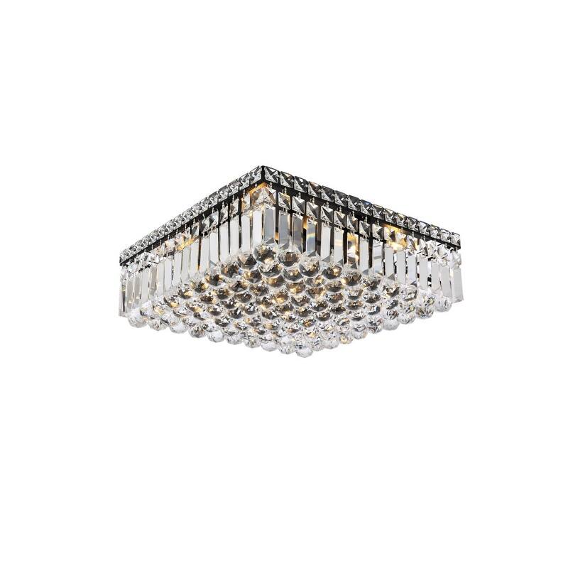 Somette Lausanne 6-light 16-inch Flush-Mount Chandelier - 16 Inch - Black