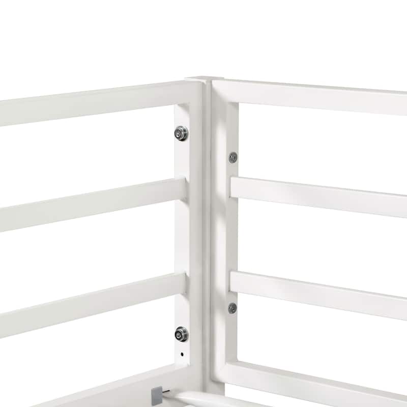 Furniture of America Jackson Modern Metal Twin over Twin Low Profile Bunk Bed with Reversible Ladder