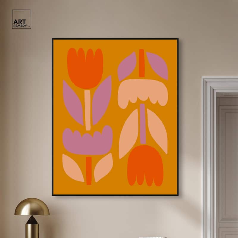 Tulips in Ochre Land Canvas by Art Remedy