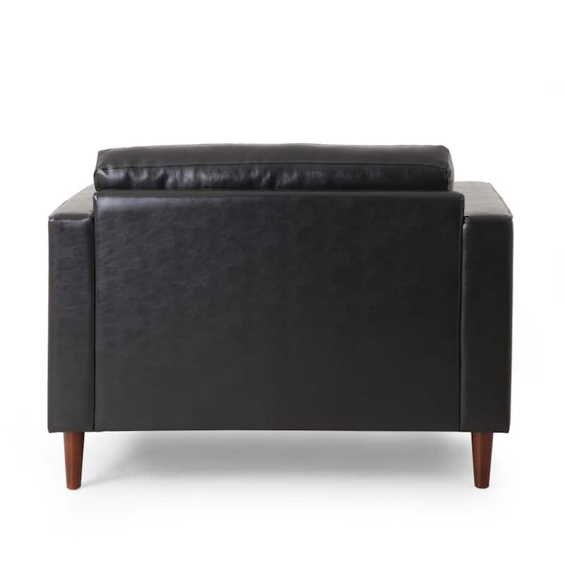 Malinta Contemporary Faux Leather Cushioned Club Chair by Christopher Knight Home