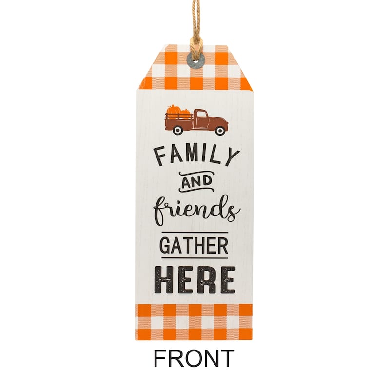 Reversible Fall Friends and Jolly Holiday Tag 23.5"H - 9.25 x 0.25 x 24
