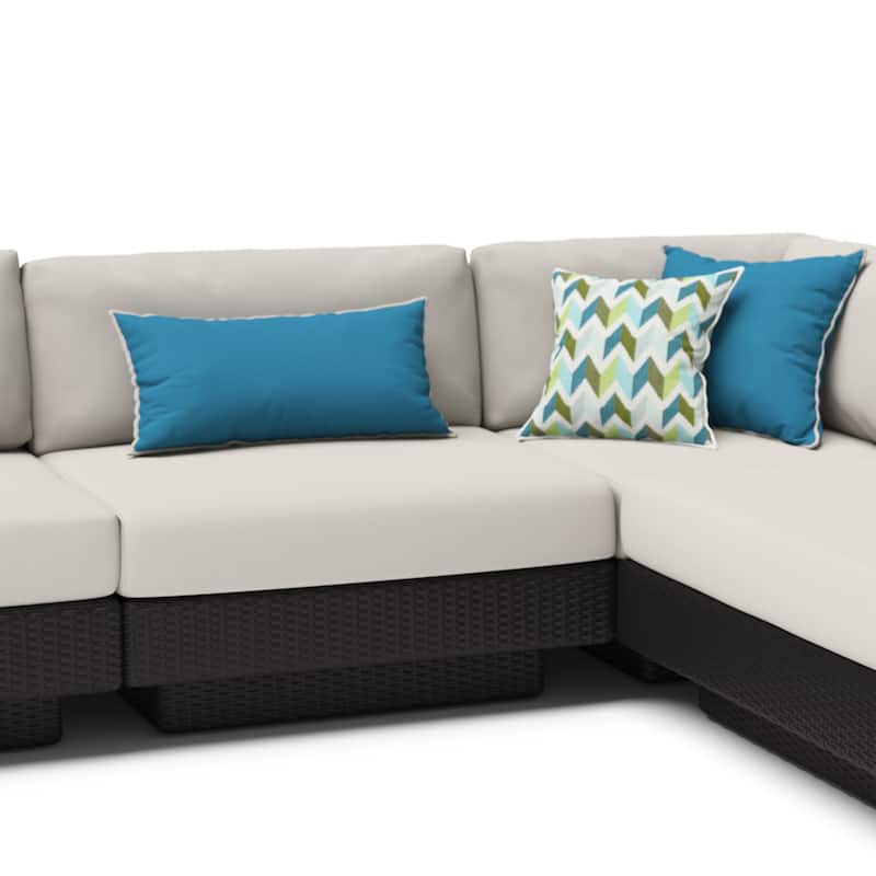 Portofino Comfort 5 Piece Sunbrella Outdoor Patio Sectional Seating Set