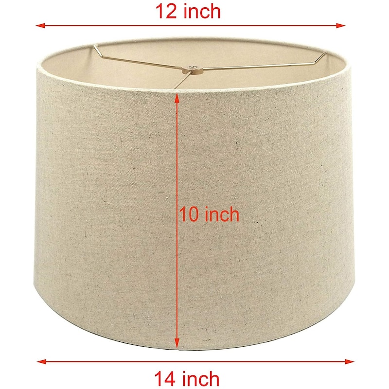 Mestar Hardback Drum Lampshade (Spider) - 12x14x10 - Oatmeal