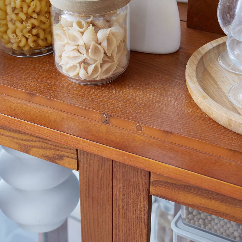 Lighted Glass Display Cabinet with Adjustable Shelves, Wood Frame and Six-Tier Design, Bulb Included