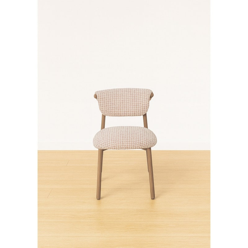 Houndstooth Upholstered Wood-look Metal Frame 2pc Dining Chairs