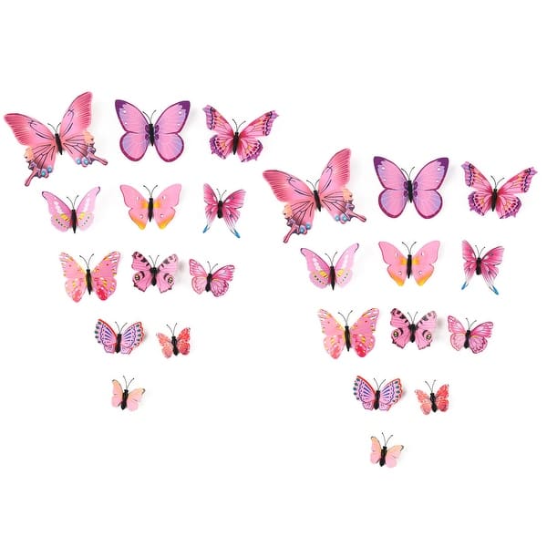 Shop 24pcs 3d Butterfly Wall Stickers Decal Stickers For Room