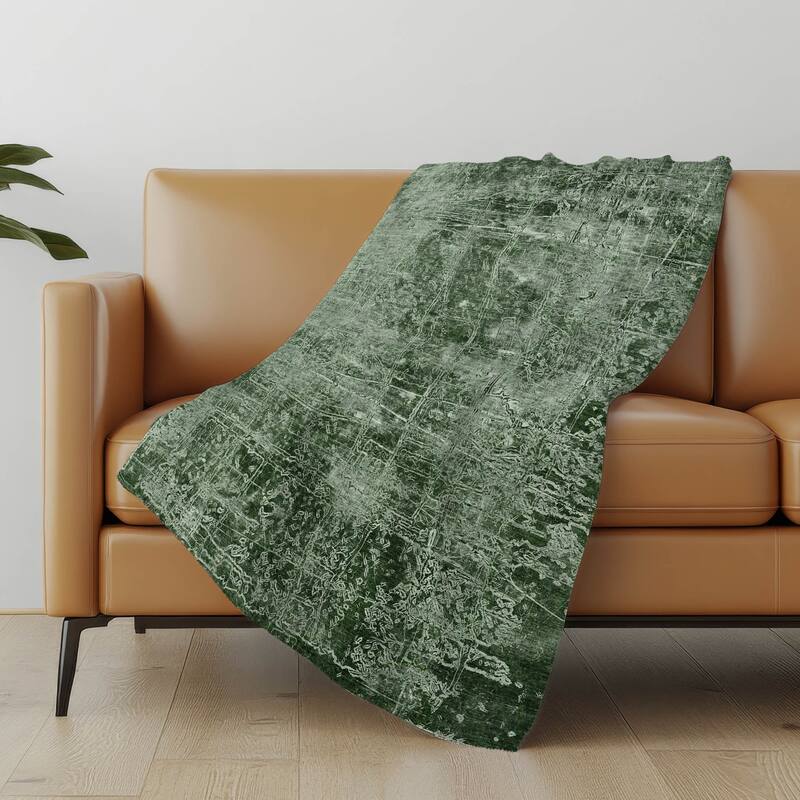 Premium Machine Washable Solid Imprints Sherpa Throw Blanket