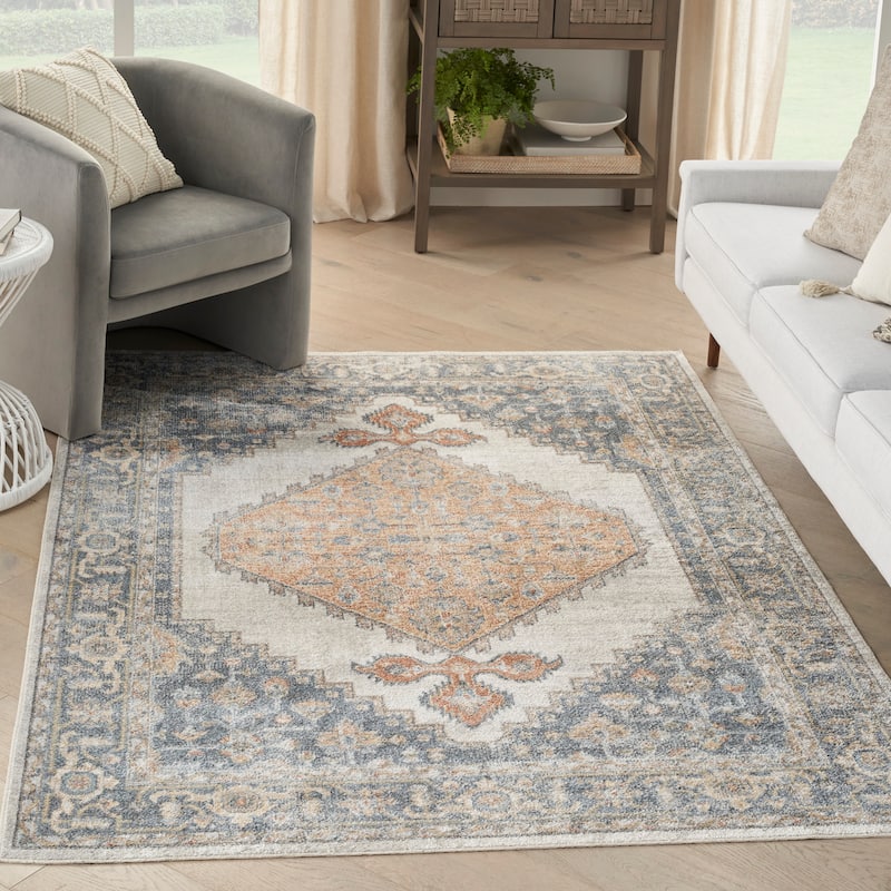 Nourison Astra Machine Washable Distressed Area Rug