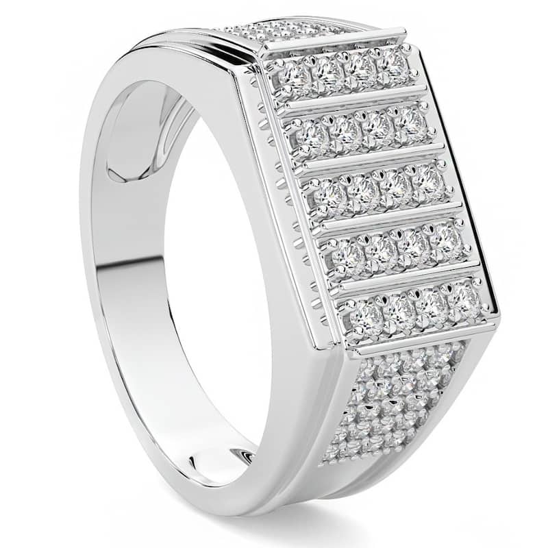 1Ct Men's Diamond Ring Gold Lab Grown