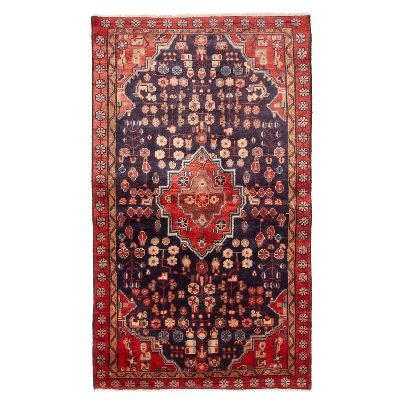 ECARPETGALLERY Hand-knotted Andelz Dark Navy Wool Rug - 3'9 x 6'5