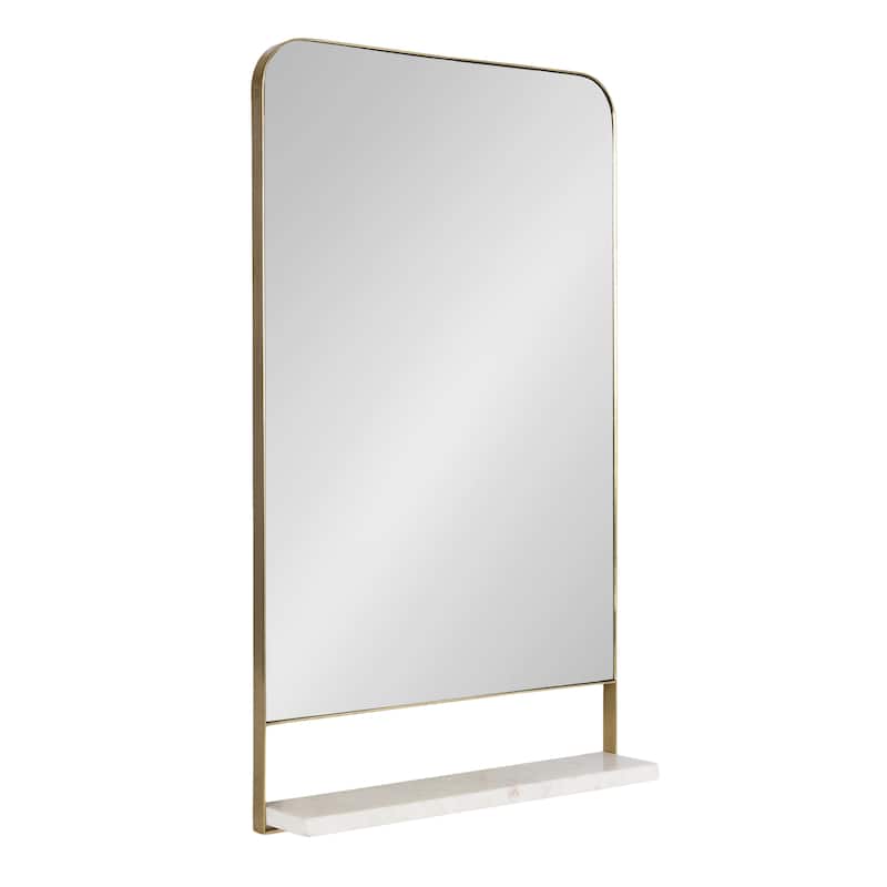 Kate and Laurel Chadwin Rectangle Wall Mirror with Shelf - 20x34 - 20x34 - Gold