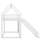 preview thumbnail 22 of 20, Twin over Twin Bunk Bed with Ladder and Slide, Black Metal Frame with High Guardrails, Playhouse Design for Fun and Safe Sleep