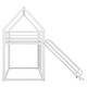 preview thumbnail 11 of 9, White Twin over Twin Metal House Bunk Bed with Slide