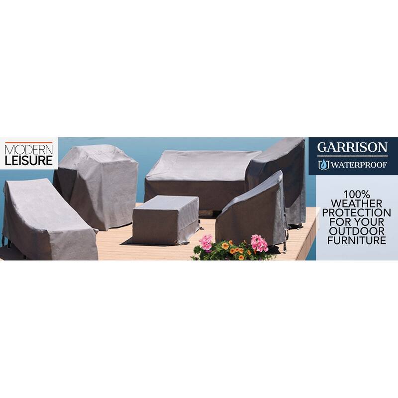 Modern Leisure® Garrison Stackable/High Back Bar Chair Cover, 2-Pack, Waterproof, 27"L x 27"W x 49"H, Heather Gray
