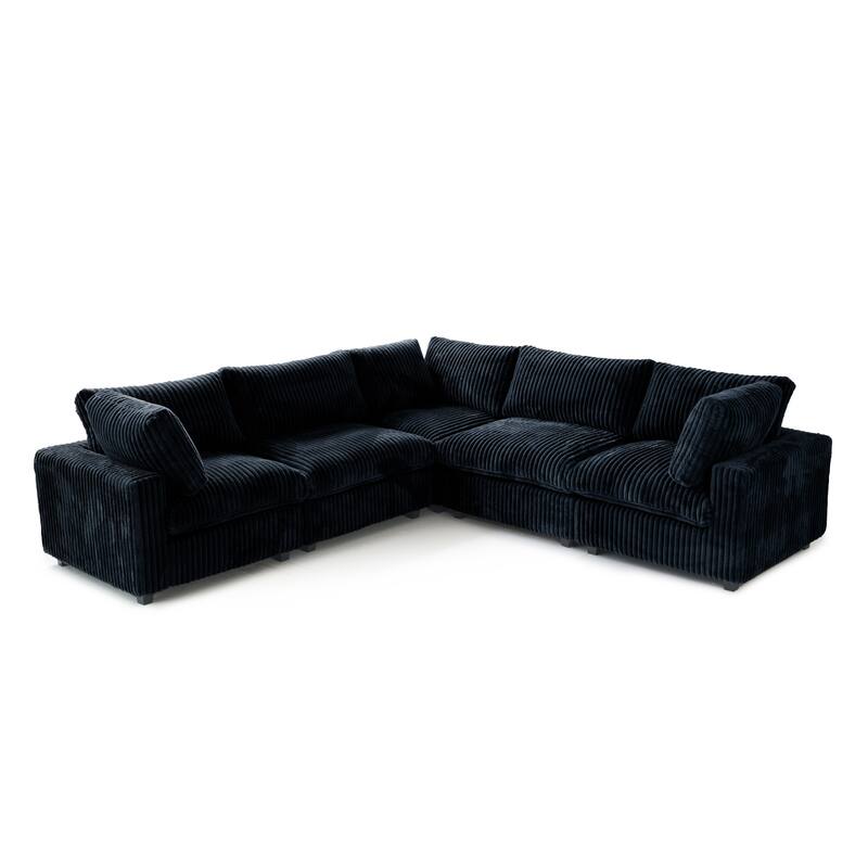 Cloud Corner Sofa Soft Plush Upholstered Modular Sectional Sofa Down Filled Living Room Couch