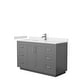 preview thumbnail 136 of 168, Miranda Single Vanity Set, Cultured Marble Top, No Mirror 54-Inch Single - Dark Gray, Nickel Trim,Carrara Cultured Marble Top