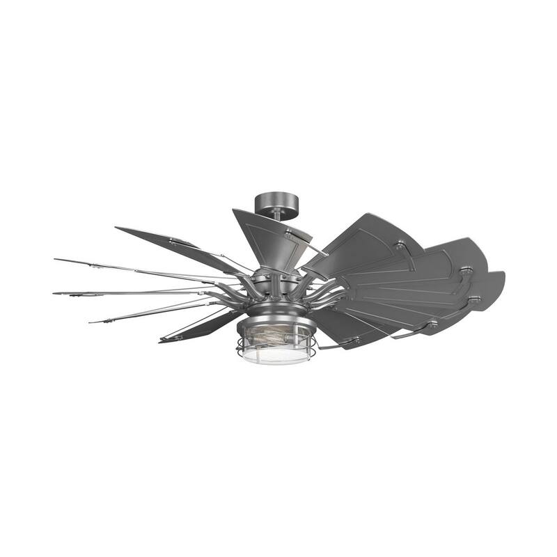 Springer II Collection Antique Nickel Rustic Light Kit for Ceiling Fan - 12 in x 12 in x 11 in