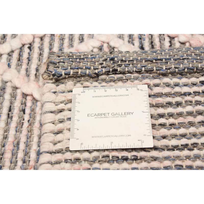 ECARPETGALLERY Braid weave Sienna Pink Wool Rug - 4'11 x 8'1