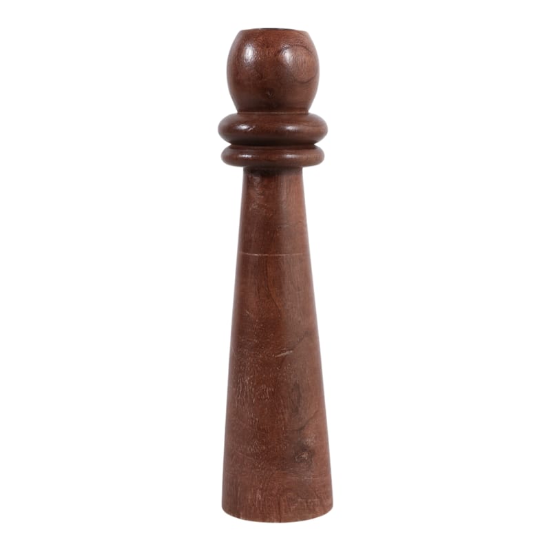 Mango Wood Pillar and Taper Candle Holders Sculptural Turned Design