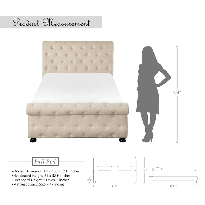 Clifton Upholstered Sleigh Bed