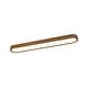 preview thumbnail 3 of 11, Scandinavian Walnut Wood Long Oval Dimmable LED Flush Mount - 37.4 Inches