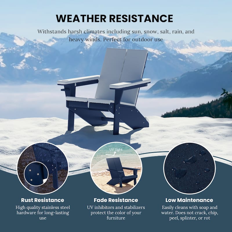 Coastin Modern Poly Adirondack Chair (Set of 4), Black