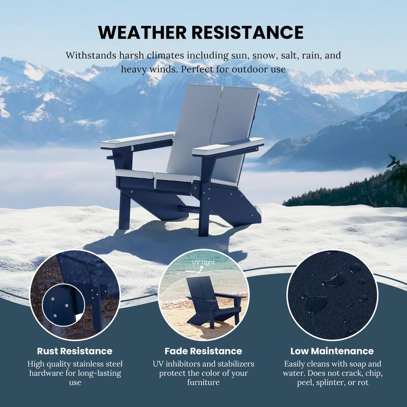 Coastin Modern Poly Adirondack Chair With Ottoman