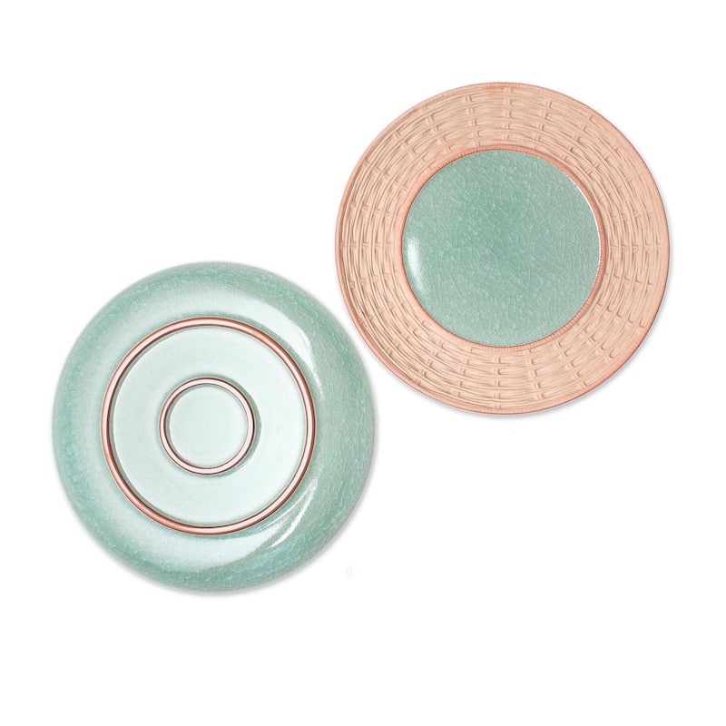 Handmade Country Meal Celadon ceramic plates (Thailand)