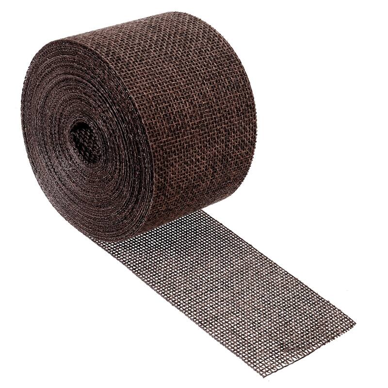 Burlap Fabric Ribbon, Wired Jute Crafts Roll for Wrapping Decoration