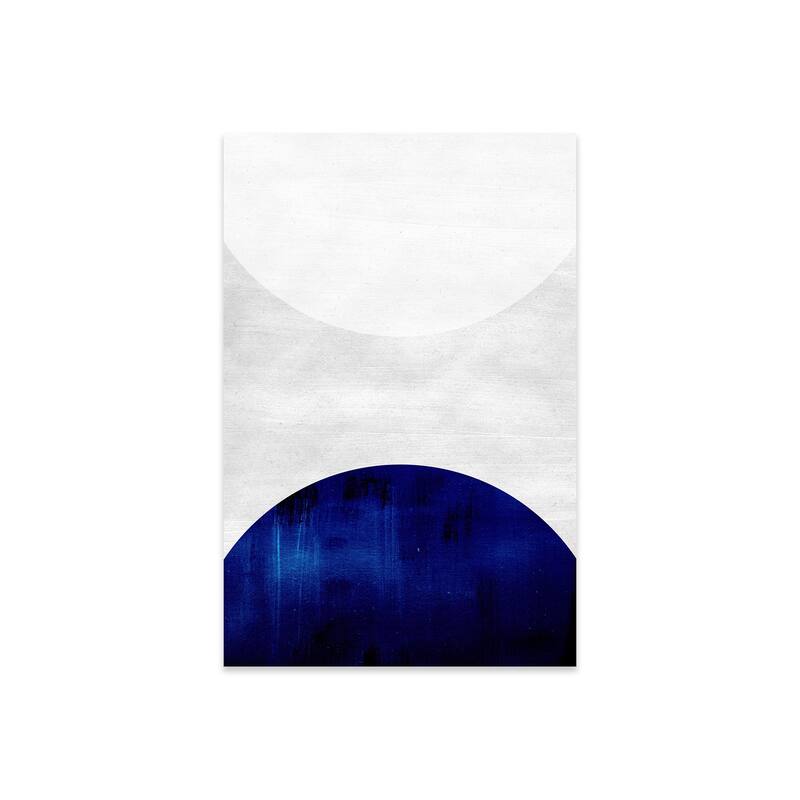 White & Cobalt Print On Acrylic Glass by LEEMO - 24x16x0.25