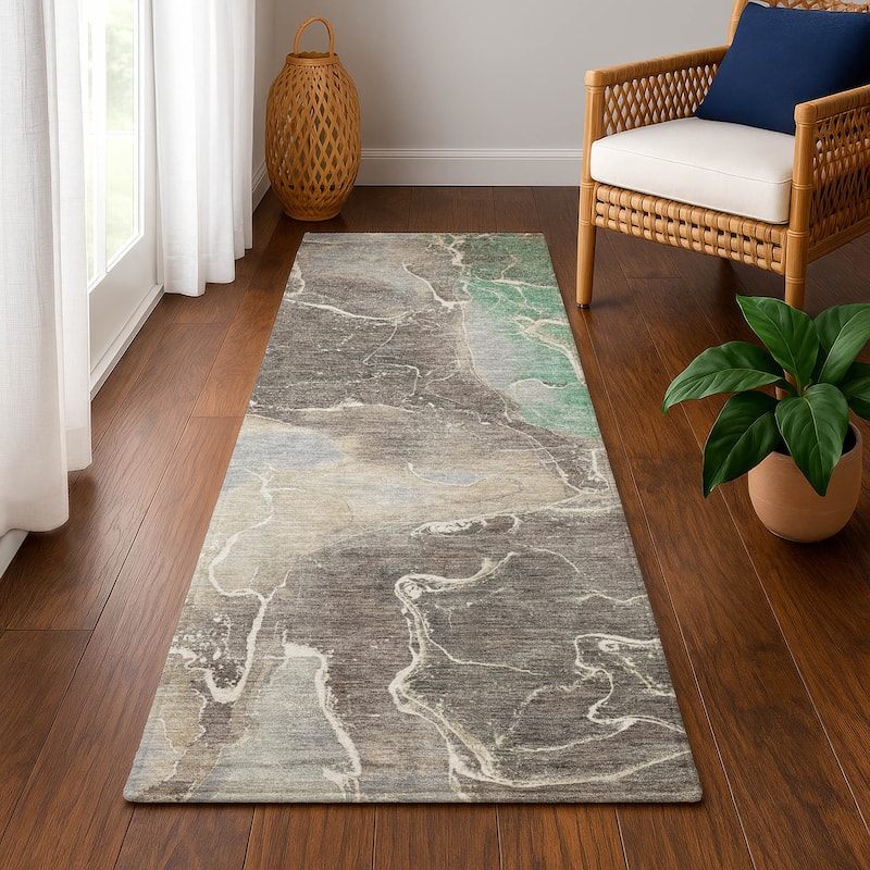 Premium Washable Super Soft Abstract Mayfield Rug - Taupe - 2'3" x 7'6"