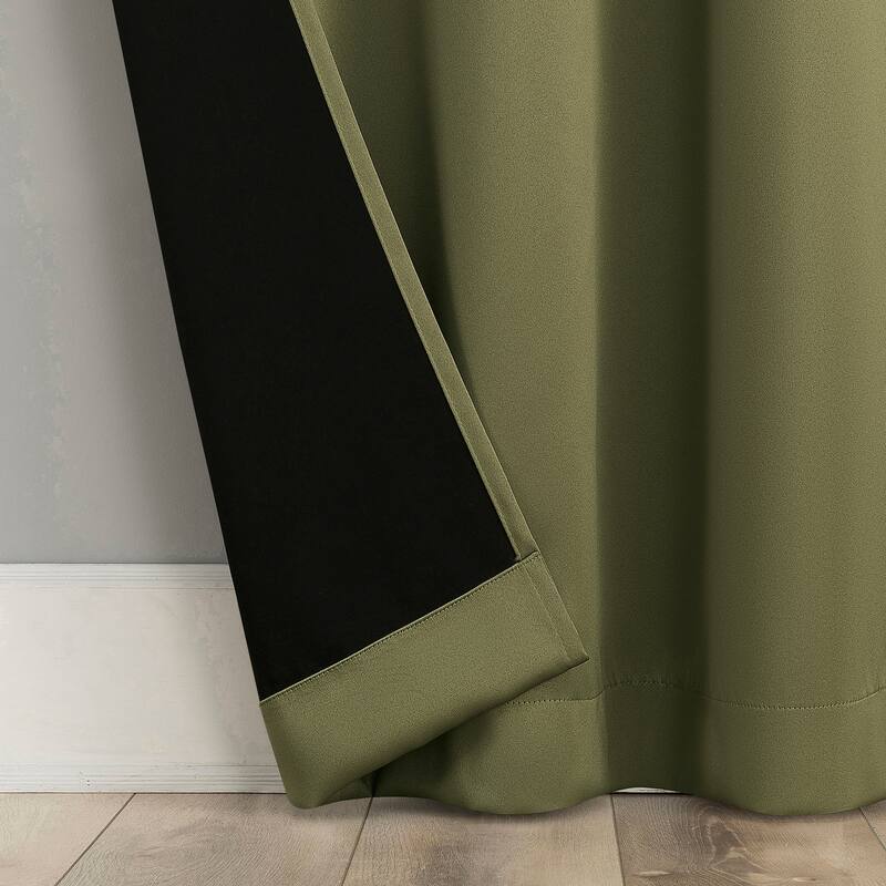 Sun Zero Sheridan Dual-Sided Magnetic Closure Total Blackout Grommet 2-Piece Curtain Panel Pair