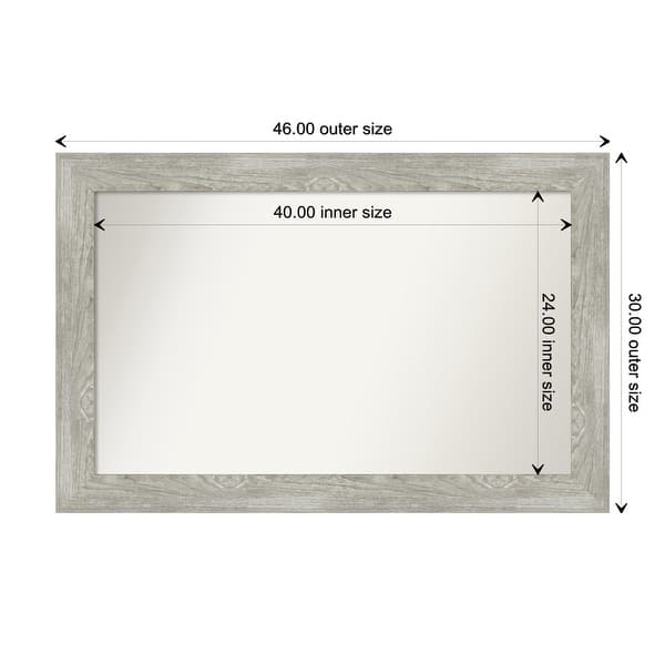 dimension image slide 4 of 113, Dove Greywash Framed Non-Beveled Custom Wall Mirror, Bathroom Vanity Mirror